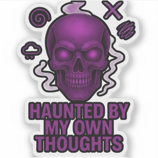 Spuk von meinen eigenen Gedanken - Glitch Skull St Aufkleber (Vorderseite)