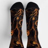 Spuk Wald mit Halloween-Jack-o'-Laterne Socken (Oben)