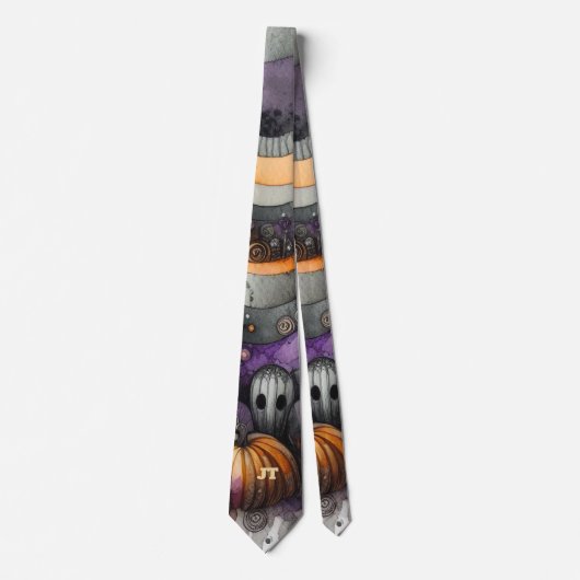Spuk Wald mit Halloween Jack-o''lantern Neck Krawatte (Vorderseite)