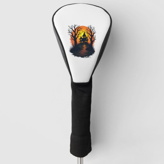 Spuk Wald - wunderschönes Halloween-T-Shirt Golf Headcover (Vorderseite)