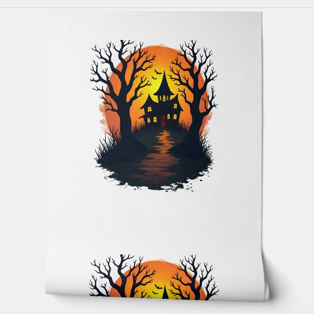 Spuk Wald - wunderschönes Halloween-T-Shirt Tapete (Abrollen)