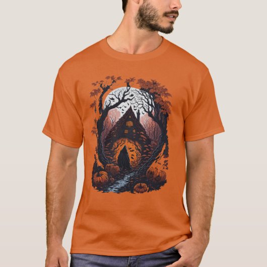 Spuk Wälder Halloween T - Shirt der Männer (Vorderseite)