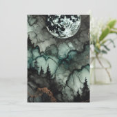 Spuk WaldHalloween-Alkoholtinte Einladung (Stehend Vorderseite)