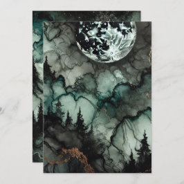 Spuk WaldHalloween-Alkoholtinte Einladung