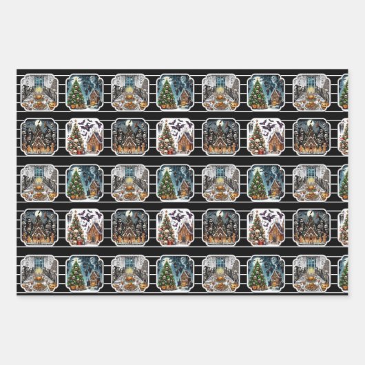 Spuk Weihnachtswrapping Paper-Set Geschenkpapier Set (Vorderseite)