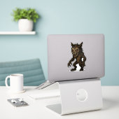 Spuk Werwolf-Monster-Pixelart-Aufkleber 6x6 Aufkleber (Laptop auf Schreibtisch)