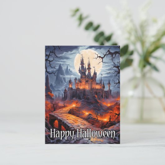 Spuk Wohnung unter Vollmond Postkarte (Stehend Vorderseite)