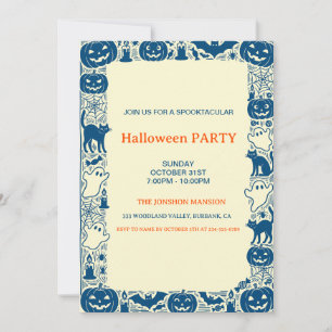Spukalische dunkle Geisterhaus-Halloween-Party Einladung