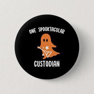 Spukartiger Hausmeister Schulhausmeister Halloween Button