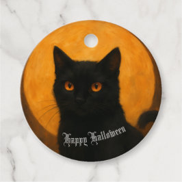 Spukhafte Eleganz Halloween Schwarze Katze Ernteda Geschenkanhänger