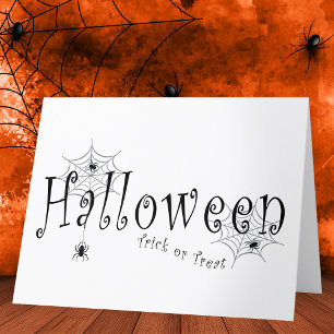 Spukhafte Eleganz: Halloween-Spinnennetz-Design Dankeskarte