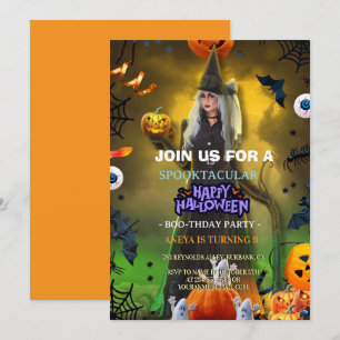 Spukhaftes Halloween-Geburtstagseinladung Einladung
