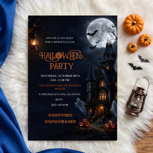 Spukhaus Geister Halloween Gruselig Einladung