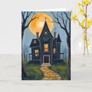 Spukhaus Gruseliges Halloween Karte