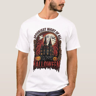 Spukhaus Halloween Vintage Gravur Gruselige N T-Shirt