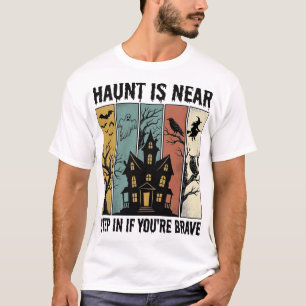 Spukhaus Halloween Vintage Gravur Gruseliges Desig T-Shirt