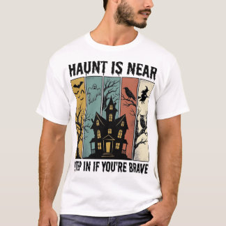 Spukhaus Halloween Vintage Gravur Gruseliges Desig T-Shirt