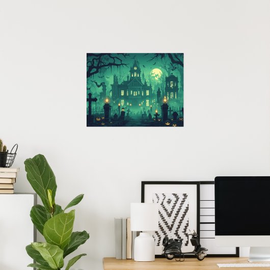 Spukhaus im Mondlicht Poster (Heimbüro)