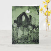 Spukhaus Jack O' Lantern Geisterfledermaus Karte (Gelbe Blume)