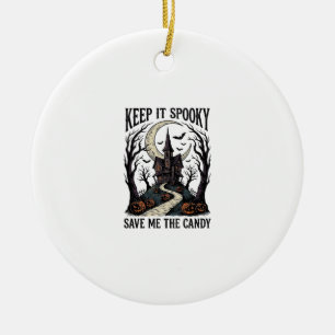 Spukhaus-Shirt Vintage-Halloween-Gravur Ar Keramik Ornament