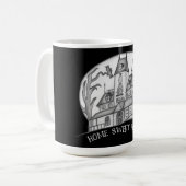 Spukhaus und Fledermäuse Halloween Kaffeetasse (Vorderseite Links)