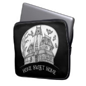 Spukhaus und Fledermäuse Halloween Laptopschutzhülle (Vorderseite Links)