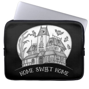 Spukhaus und Fledermäuse Halloween Laptopschutzhülle