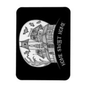 Spukhaus und Fledermäuse Halloween Magnet (Vertikal)