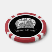 Spukhaus und Fledermäuse Halloween Pokerchips (Einzeln)
