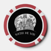 Spukhaus und Fledermäuse Halloween Pokerchips (Rückseite)