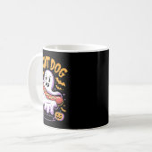 Spukhund Lustiger Geist Hotdog Halloween Kaffeetasse (Vorderseite Links)