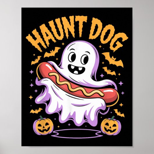 Spukhund Lustiger Geist Hotdog Halloween Poster (Vorne)
