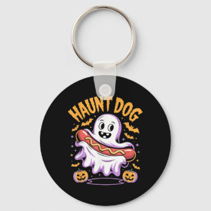 Spukhund Lustiger Geist Hotdog Halloween Schlüsselanhänger