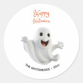 Spukig süßer Halloween-Geist Runder Aufkleber (Vorderseite)