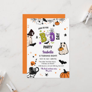 Spukiger 8. Halloween-Geburtstag Geister Whimsical Einladung