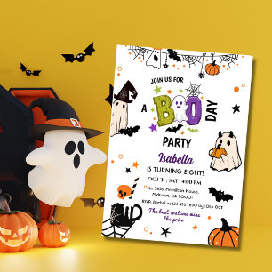 Spukiger 8. Halloween-Geburtstag Geister Whimsical Einladung