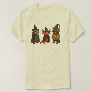 Spukiger Axolotl Waschbär Opossum   Halloween Cree T-Shirt