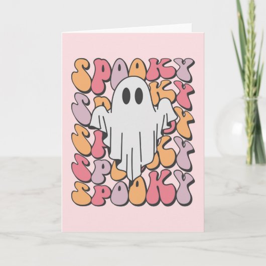 Spukiger Retro-Geist Karte (Vorderseite)