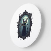 Spukkatze Spiegel Große Wanduhr (Winkel)