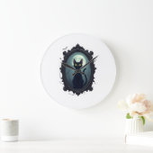 Spukkatze Spiegel Große Wanduhr (Zuhause)