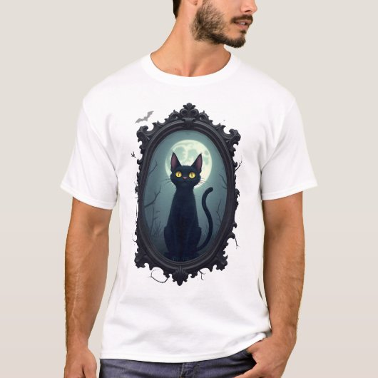 Spukkatze Spiegel T-Shirt (Vorderseite)