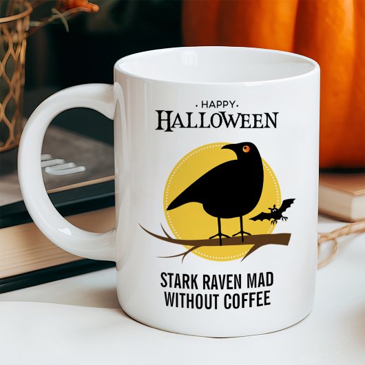 Spukschwarzer Rabe Halloween Kaffeetasse