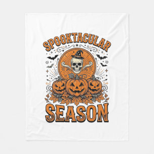 Spuktastische Saison Vintage Halloween Schädel Kür Fleecedecke