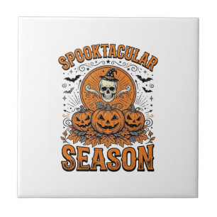 Spuktastische Saison Vintage Halloween Schädel Kür Fliese