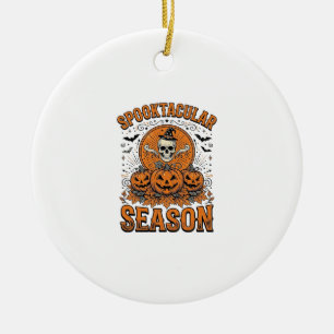 Spuktastische Saison Vintage Halloween Schädel Kür Keramik Ornament