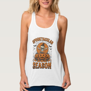 Spuktastische Saison Vintage Halloween Schädel Kür Tank Top