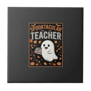 Spuktastischer Lehrer Halloween-Geist-Design_1 Fliese