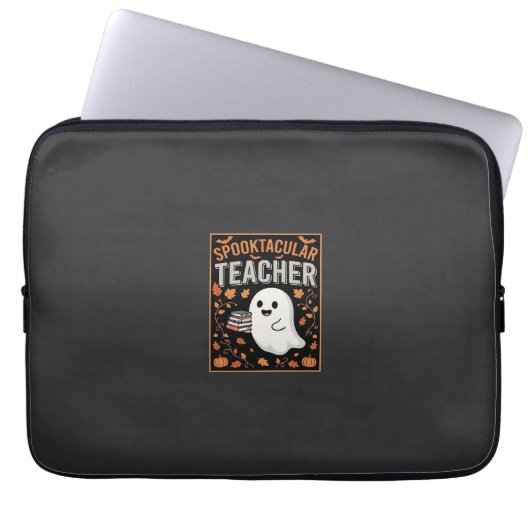 Spuktastischer Lehrer Halloween-Geist-Design_1 Laptopschutzhülle (Vorderseite)