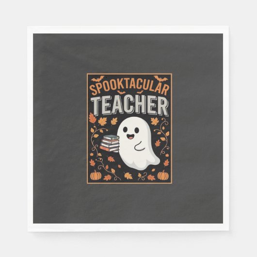 Spuktastischer Lehrer Halloween-Geist-Design_1 Serviette (Vorderseite)