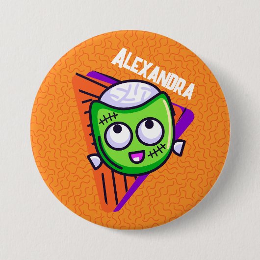 Spuktastischer personalisierter Zombie-Button - or Button (Vorderseite)